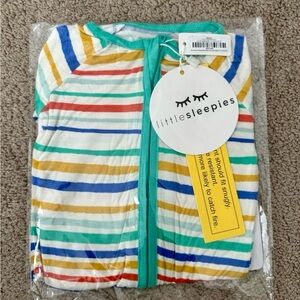 Little Sleepies 0-3 Summer Stripes bamboo zippy pajama